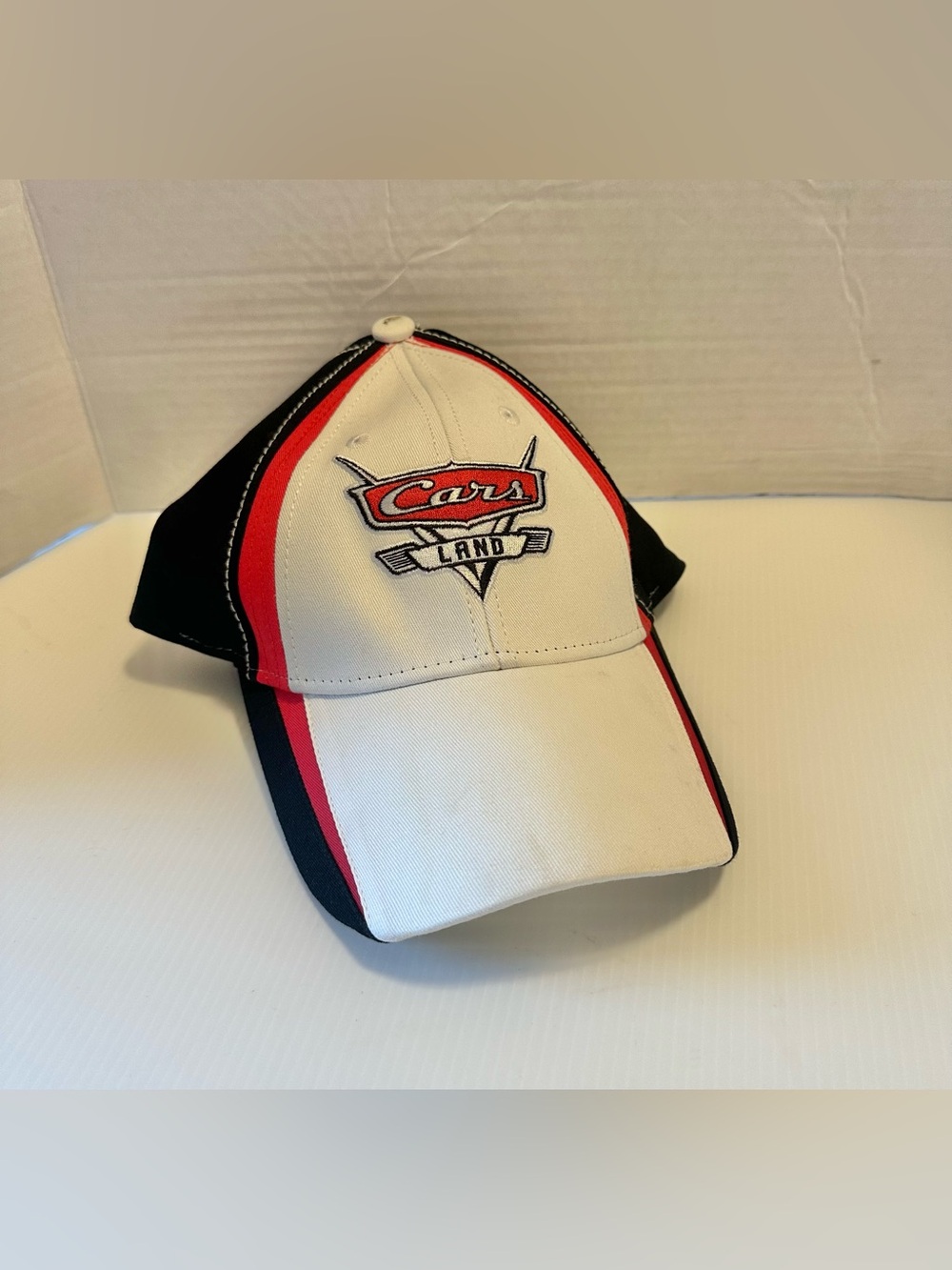 Disney Parks Cars Land Black, White & Red Embroidered Logo Cap